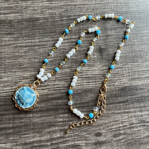 Blue Cat Necklace