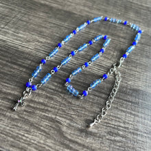 Load image into Gallery viewer, Blue Iridescent Cross Necklace