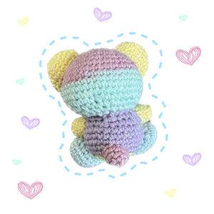 Pastel Multicolor Crochet Bear Plush