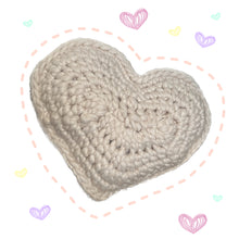 Load image into Gallery viewer, Soft Cream Crochet Heart Pillow