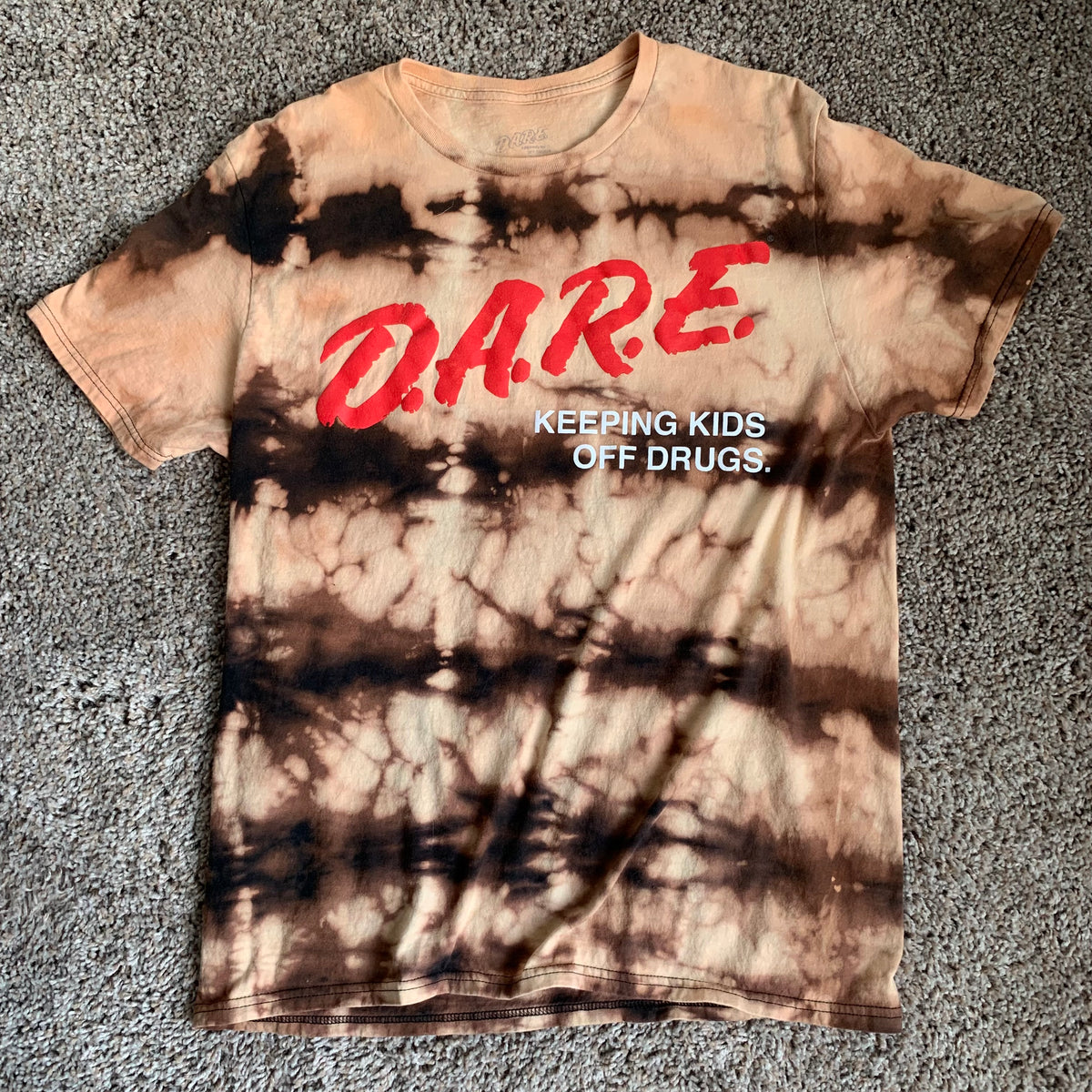 Bleach Dyed Duke Brewers T-shirt Large 