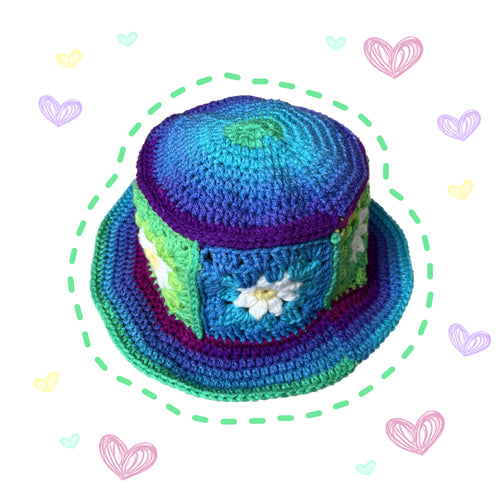 Daisy Mood Crochet Bucket Hat