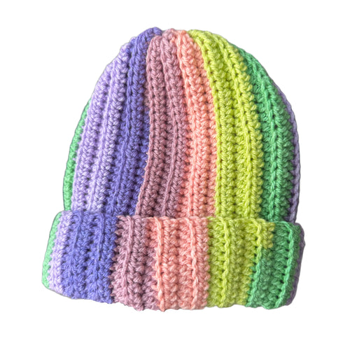 Bright Stripes Crochet Beanie