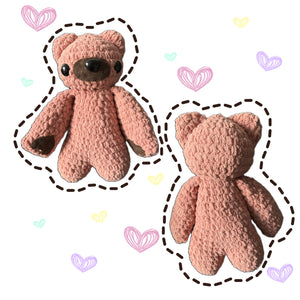 Pink Crochet Plush Bear