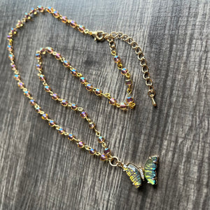 Iridescent Butterfly Necklace