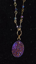 Load image into Gallery viewer, Purple/Blue Druzy Crystal Necklace