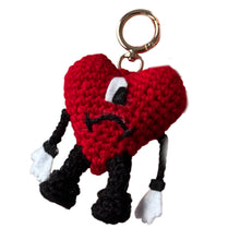 Load image into Gallery viewer, Sad Heart Crochet Plush Keychain