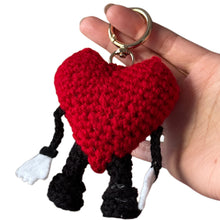 Load image into Gallery viewer, Sad Heart Crochet Plush Keychain