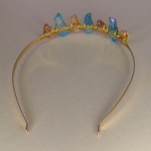 Blue & Orange Angel Aura Quartz Crystal Headband