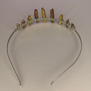 Copper Gold Titanium Quartz Crystal Headband