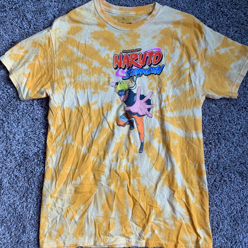 Yellow Bleach Tie Dye Shirt Medium
