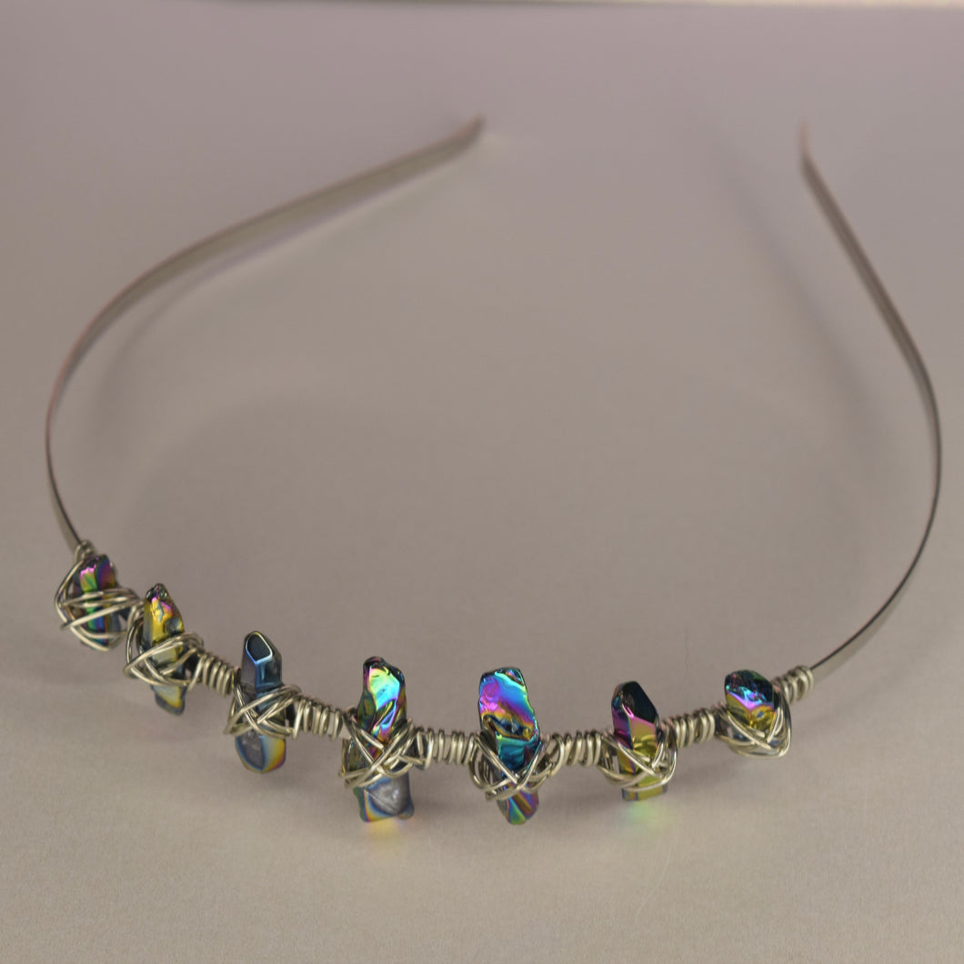 Rainbow Titanium Quartz Crystal Headband