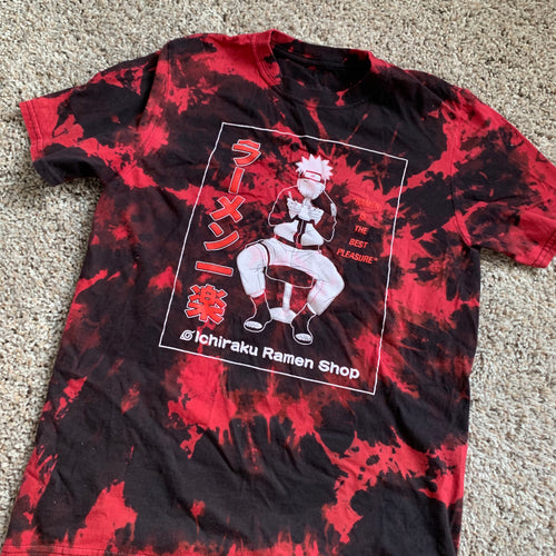 Red Tie Dye Ramen Shop Shirt Small