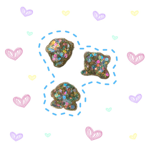 Pastel Glitter 3 Pin Pack