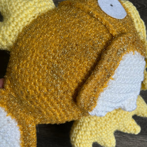 Gold Glitter Karp Crochet Plush