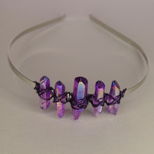 Load image into Gallery viewer, Purple Angel Aura Quartz Crystal Headband