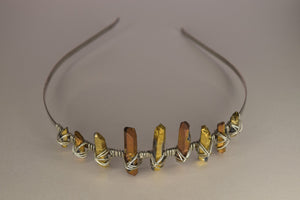 Copper Gold Titanium Quartz Crystal Headband