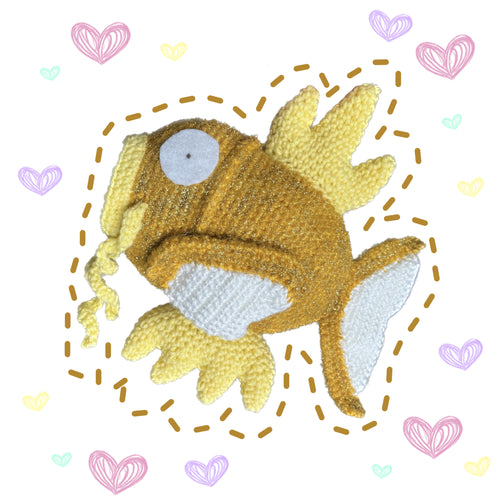 Gold Glitter Karp Crochet Plush