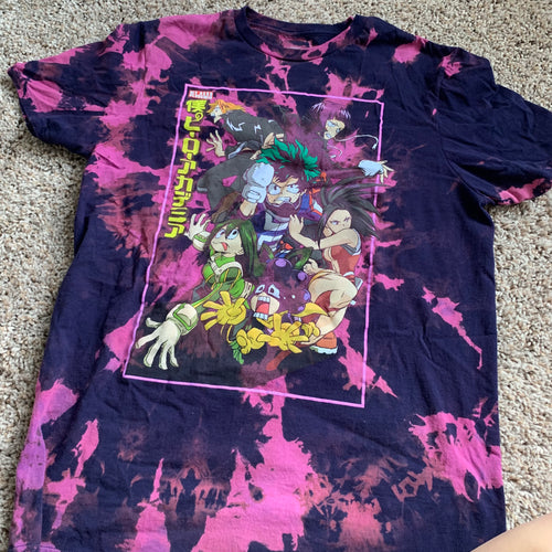 Bleach Tie Dye Navy Purple MHA Medium